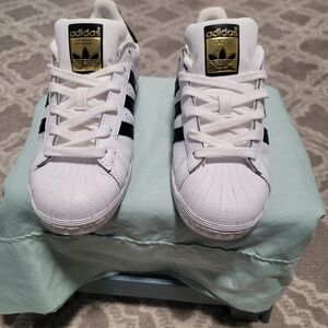 Adidas  #5 White and Black Sneakers